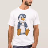 Pinguin mit Kaffee-Cup T-Shirt (Vorderseite)