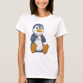 Pinguin mit Kaffee-Cup T-Shirt (Vorderseite)
