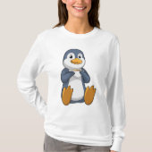 Pinguin mit Kaffee-Cup T-Shirt (Vorderseite)
