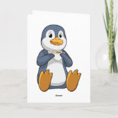 Pinguin mit Kaffeetasse Karte (Rückseite)