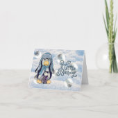Pinguin mit Kind Karte (Vorderseite)
