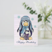 Pinguin mit Kind Postkarte (Stehend Vorderseite)