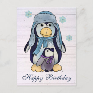Pinguin mit Kind Postkarte