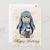 Pinguin mit Kind Postkarte (Vorne/Hinten)