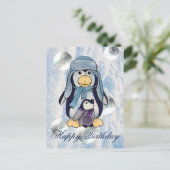 Pinguin mit Kind Postkarte (Stehend Vorderseite)