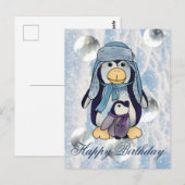 Pinguin mit Kind Postkarte (Vorne/Hinten)