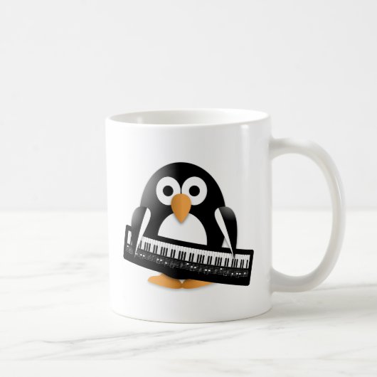 Pinguin mit Klavier Kaffeetasse (Rechts)