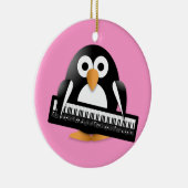 Pinguin mit Klavier Keramik Ornament (Rechts)
