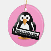 Pinguin mit Klavier Keramik Ornament (Links)