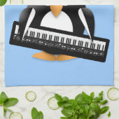 Pinguin mit Klavier Küchentuch (Gefaltet)