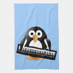 Pinguin mit Klavier Küchentuch