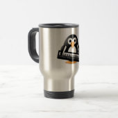 Pinguin mit Klavier Reisebecher (Vorderseite Links)