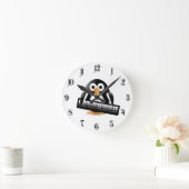 Pinguin mit Klavier Runde Wanduhr (Zuhause)