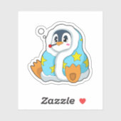 Pinguin mit klinischem Thermometer Aufkleber (Blatt)