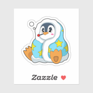 Pinguin mit klinischem Thermometer Aufkleber