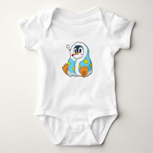 Pinguin mit klinischem Thermometer Baby Strampler (Vorderseite)