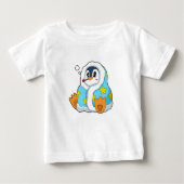 Pinguin mit klinischem Thermometer Baby T-shirt (Vorderseite)