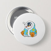 Pinguin mit klinischem Thermometer Button (Vorne & Hinten)