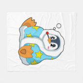 Pinguin mit klinischem Thermometer Fleecedecke (Vorderseite (Horizontal))
