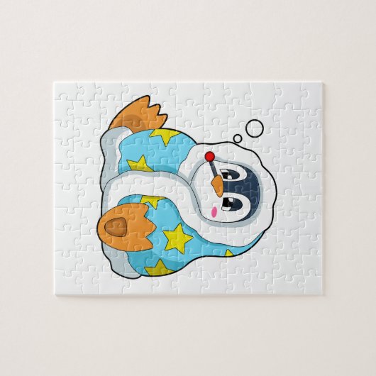 Pinguin mit klinischem Thermometer Puzzle (Horizontal)
