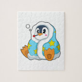 Pinguin mit klinischem Thermometer Puzzle (Vertikal)
