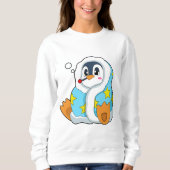 Pinguin mit klinischem Thermometer Sweatshirt (Vorderseite)