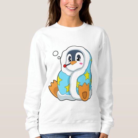 Pinguin mit klinischem Thermometer Sweatshirt (Vorderseite)