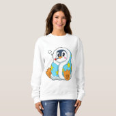 Pinguin mit klinischem Thermometer Sweatshirt (Vorne ganz)