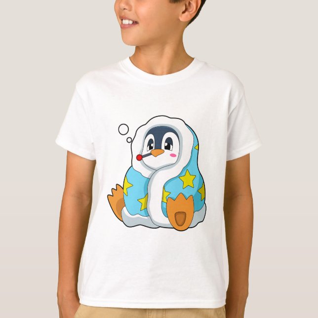 Pinguin mit klinischem Thermometer T-Shirt (Vorderseite)