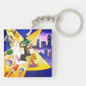 Pinguin mit Koffer Acryl Schlüsselanhänger (Rückseite)