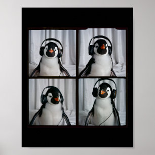 Pinguin mit Kopfhörer Autismus sensorischer Zoo Pi Poster