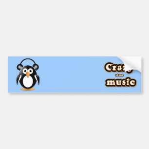 Pinguin mit Kopfhörern Autoaufkleber