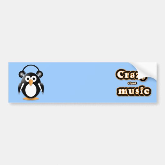 Pinguin mit Kopfhörern Autoaufkleber (Vorne)