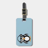 Pinguin mit Kopfhörern Gepäckanhänger (Vorderseite vertikal)