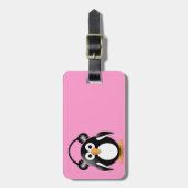 Pinguin mit Kopfhörern Gepäckanhänger (Vorderseite vertikal)