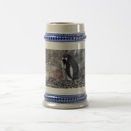Pinguin mit Küken Bierglas (Mittel)