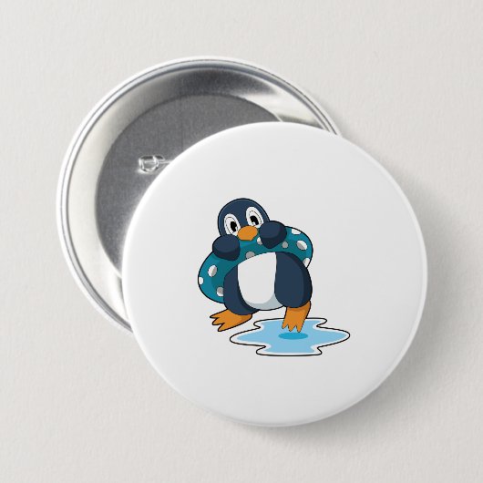 Pinguin mit Lifebuoy Button (Vorne & Hinten)
