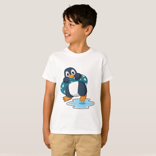 Pinguin mit Lifebuoy T-Shirt (Vorne ganz)