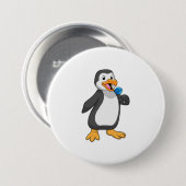 Pinguin mit Lollipop-Süßigkeiten Button (Vorne & Hinten)