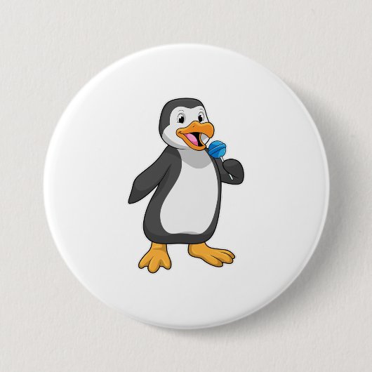 Pinguin mit Lollipop-Süßigkeiten Button (Vorderseite)
