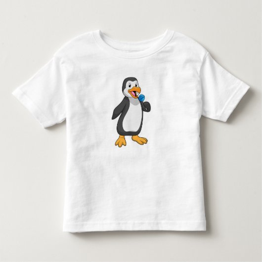 Pinguin mit Lollipop-Süßigkeiten Kleinkind T-shirt (Vorderseite)