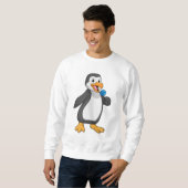 Pinguin mit Lollipop-Süßigkeiten Sweatshirt (Vorne ganz)