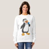 Pinguin mit Lollipop-Süßigkeiten Sweatshirt (Vorne ganz)