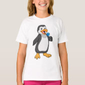 Pinguin mit Lollipop-Süßigkeiten T-Shirt (Vorderseite)