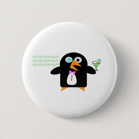 Pinguin mit Martini Button (Vorderseite)