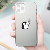 Pinguin mit Messer Aufkleber (Telefon)