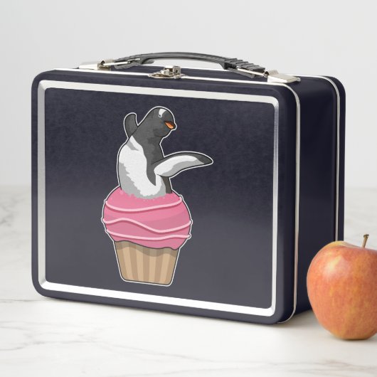 Pinguin mit Muffin Metall Brotdose (Beispiel)