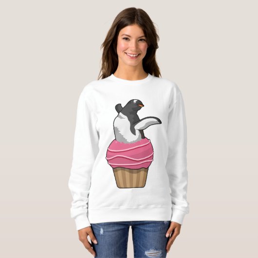 Pinguin mit Muffin Sweatshirt (Vorne ganz)