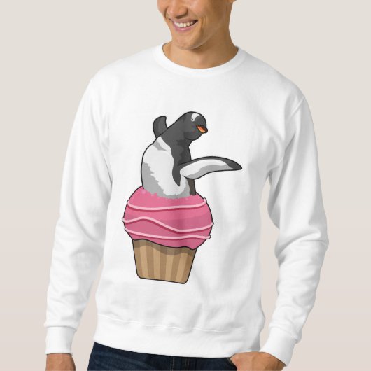 Pinguin mit Muffin Sweatshirt (Vorderseite)