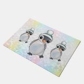 Pinguin mit Mütze Fußmatte (Schrägansicht)
